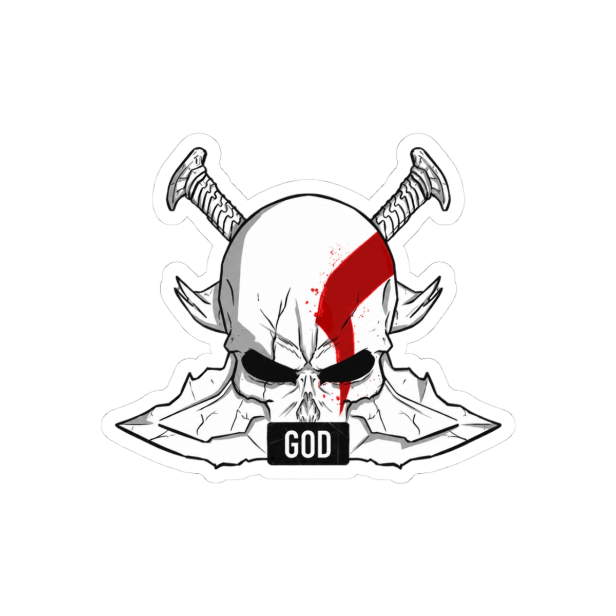 Kratos Skull God of War Gamer Sticker