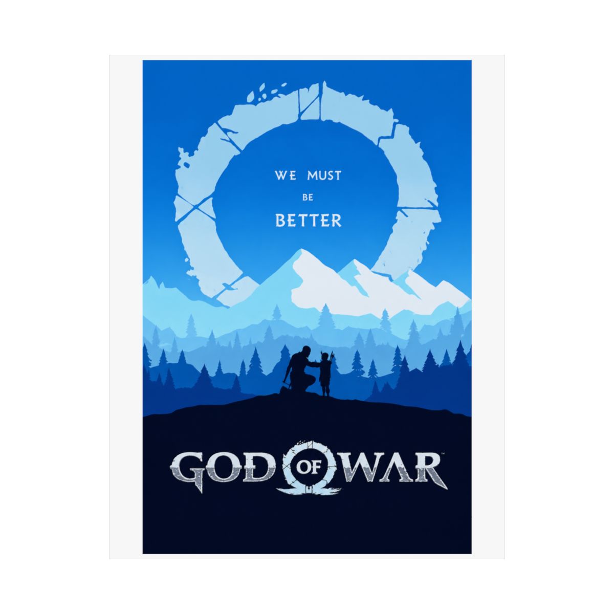 God of War Poster | Kratos Wall Art | Unframed Posters | Gift Game Poster